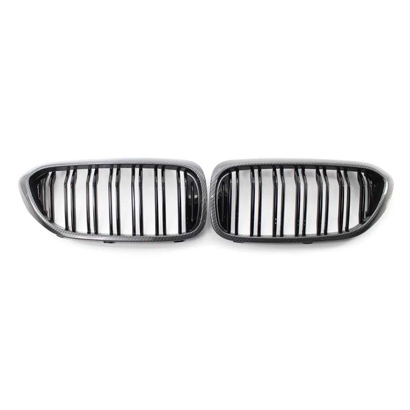 Kühlergrill Frontstoßstangengrill 2-Lamellen Schwarzer Frontnierengrill Für 5er M5 G31 520i 530i 540i Für G30 G31 2016-2019 4-Türer Nieren Kühlergrill(Kohlefaser) von GOINTDJD