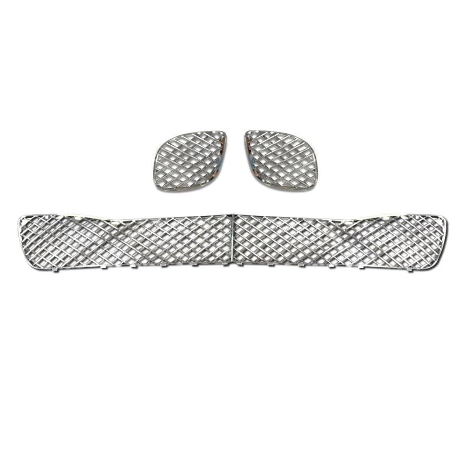 Kühlergrill Für Bentley Für Flying Für Spur 2010-2013 3W5807667 Auto Vorderen Stoßfänger Schutz Grille Grille Grid Mash Auto Teil Nieren Kühlergrill(Plating Silver 3pcs) von GOINTDJD