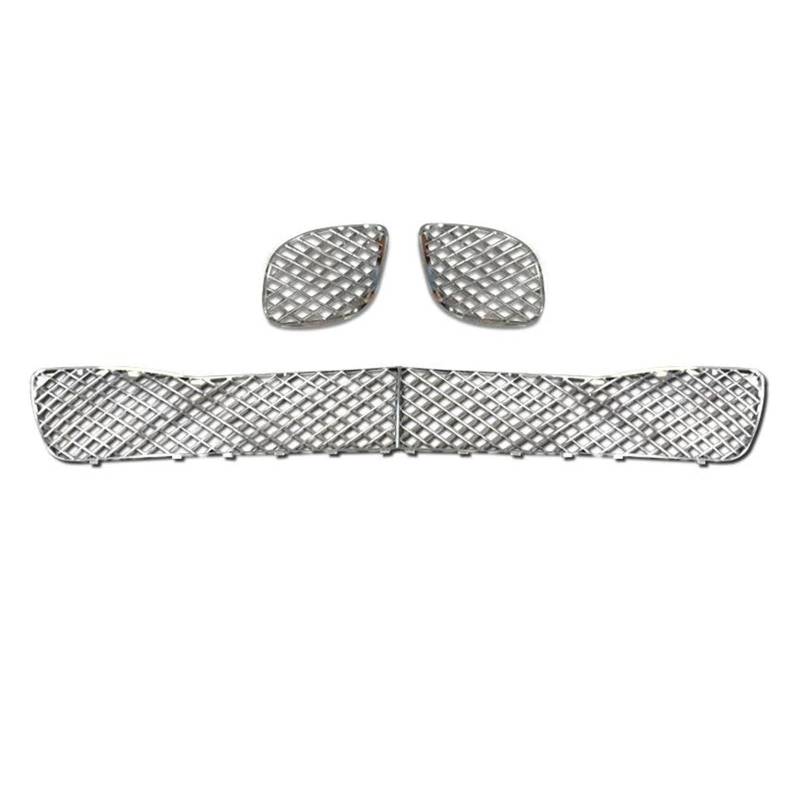 Kühlergrill Für Bentley Für Flying Für Spur 2010-2013 3W5807667 Auto Vorderen Stoßfänger Schutz Grille Grille Grid Mash Auto Teil Nieren Kühlergrill(Plating Silver 3pcs) von GOINTDJD