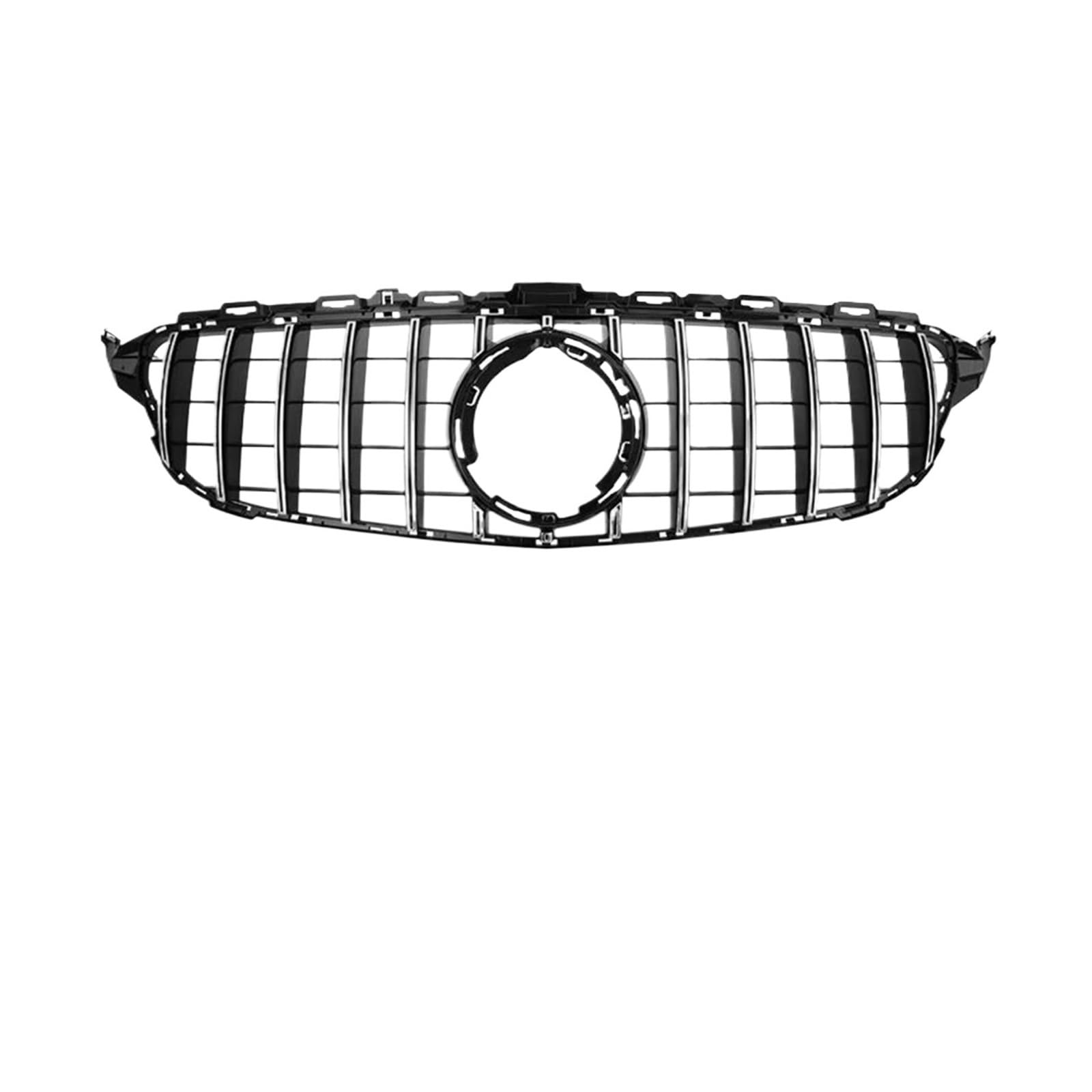 Kühlergrill Für Benz C W205 S205 C205 C180 C200 C260 C300 2014-2021 GT Stil Kühlergrill Racing Grill Mesh Tuning Zubehör Nieren Kühlergrill(19-21 Chrome Silvery) von GOINTDJD