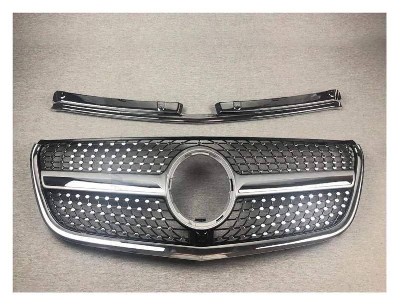 Kühlergrill Für Benz Für Vito V W447 2015-2019 2020-2023 Wie V250 V300 V260 Tuning Body Kit Diamond Style Frontgrill Stoßstange Einlassgrillgitter Nieren Kühlergrill(A 15-19 Silvery) von GOINTDJD