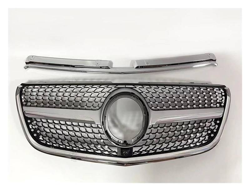 Kühlergrill Für Benz Für Vito V W447 2015-2019 2020-2023 Wie V250 V300 V260 Tuning Body Kit Diamond Style Frontgrill Stoßstange Einlassgrillgitter Nieren Kühlergrill(A 20-23 Silvery) von GOINTDJD