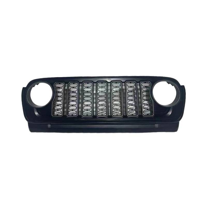 Kühlergrill Für Jeep Für Wrangler JL 2018 + JL1300 Design ABS Front Grill Schwarz Grille Nieren Kühlergrill(with Camera Hole) von GOINTDJD