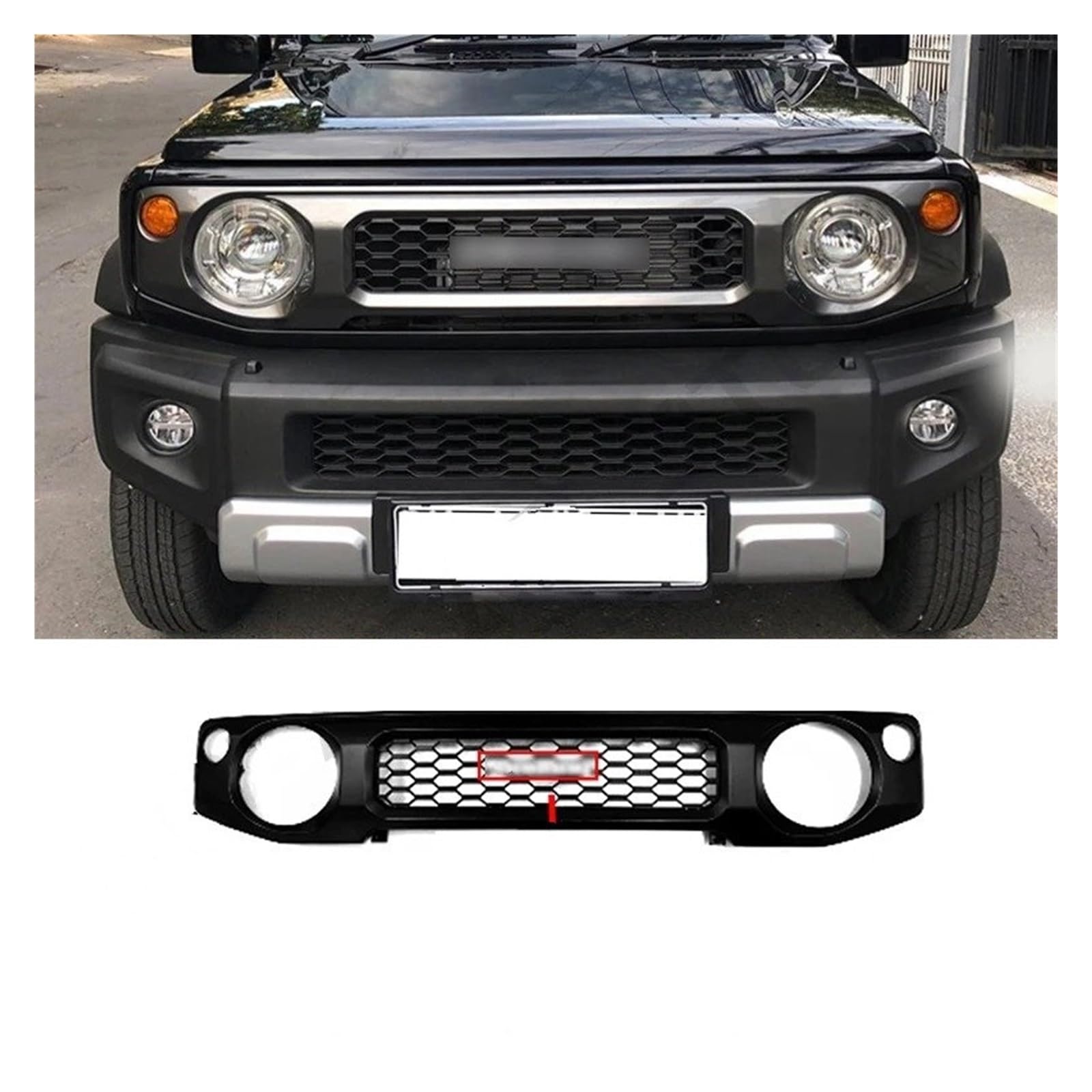 Kühlergrill Für Suzuki Für Jimny JB64 JB74 Für Serria 2019 2020 2021 2022 2023 Auto Front Kühlergrill ABS Grille Mesh Maske Trim Abdeckung Nieren Kühlergrill(A) von GOINTDJD