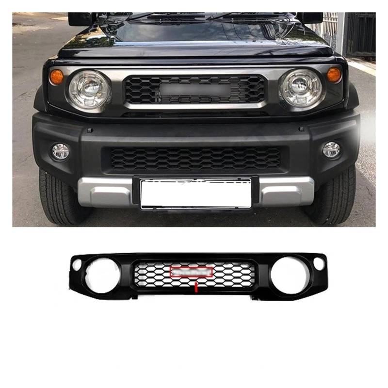 Kühlergrill Für Suzuki Für Jimny JB64 JB74 Für Serria 2019 2020 2021 2022 2023 Auto Front Kühlergrill ABS Grille Mesh Maske Trim Abdeckung Nieren Kühlergrill(A) von GOINTDJD