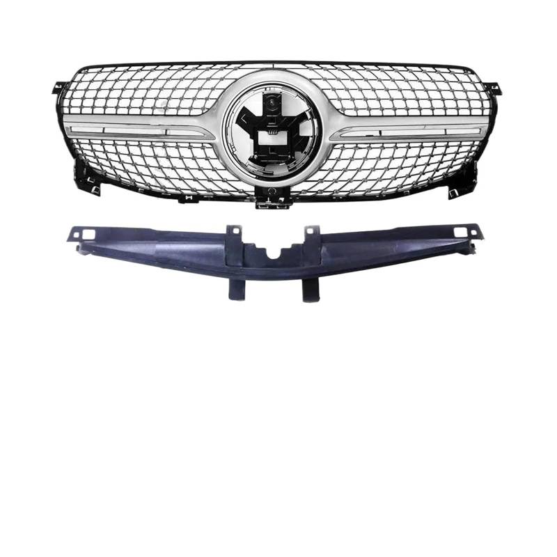 Kühlergrill Für W167 Für Benz Für GLE 350 450 2020-2023 Upgrade Fronthaubengrill Renngrill GT Diamond Sport Body Kit Verkleidung Nieren Kühlergrill(D Silvery) von GOINTDJD