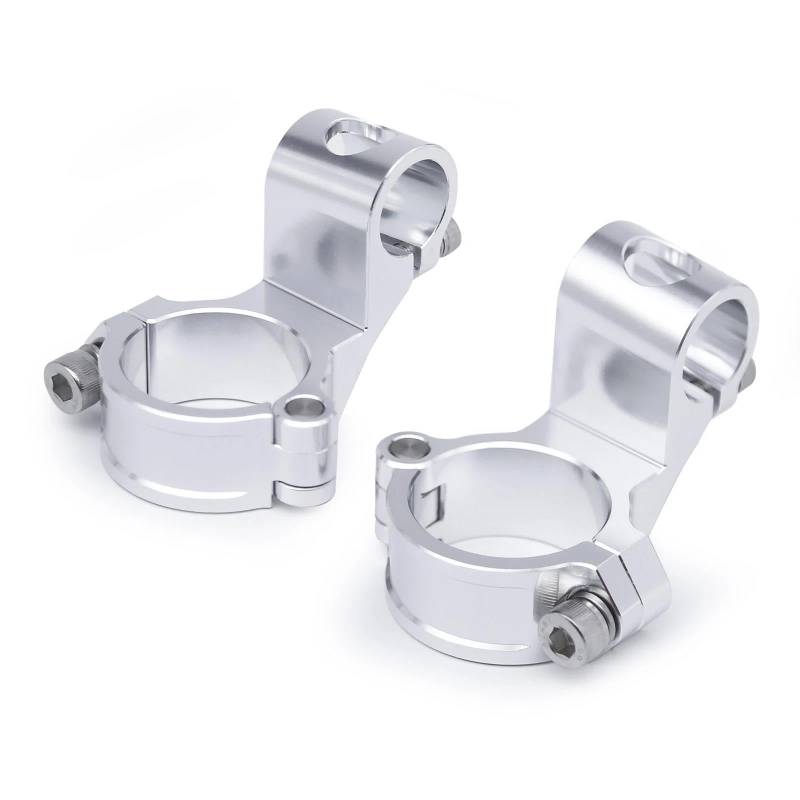 Motorrad Lenker Riser 37 41 43 45 48 50 51 MM Einstellbare Clip Ons 7/8 "Lenker Lenker Klemme 1,5" Rised Motorrad Rised Riser Clip Auf Lenker Riser(Siver Riser 37MM) von GOINTDJD