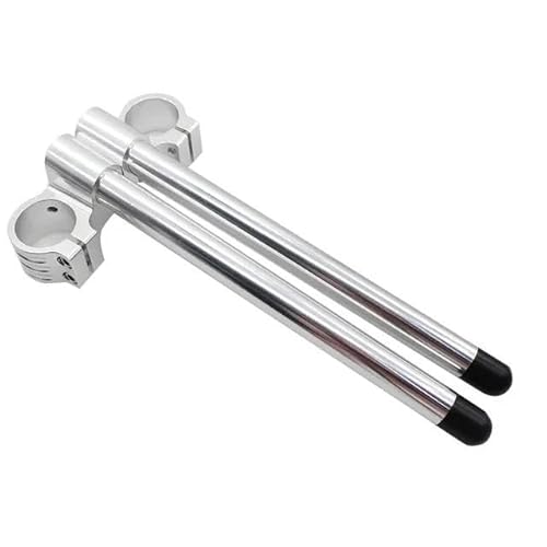 Motorrad Lenker Riser CNC Aluminium Motorrad Lenker Clip-Ons Gabel Griff Bars Clip Ons Universal 7/8 "22mm Lenker Motorrad Riser Rised Lenker Riser(Riser Silver 41mm) von GOINTDJD