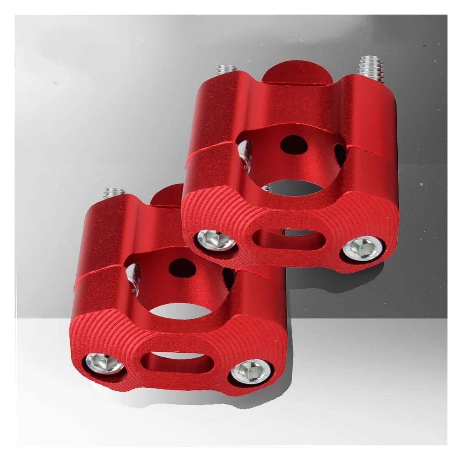 Motorrad Lenker Riser Für Pit Für Dirt Für Bike Für Rennmotorrad Für Enduro CNC Billet Lenkerklemme Fat Bar Riser Halterung Klemmadapter 22 28mm Lenker Riser(Rot) von GOINTDJD