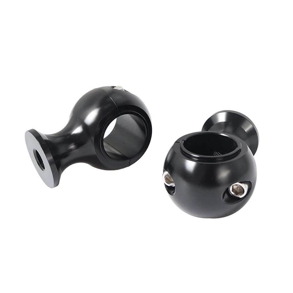 Motorrad Lenker Riser Für Touring Für Dyna Für Fat Für Bob Für Chopper Für Bobber Lenkererhöhungssatz Motorrad Fat Round Lenker Heigh Up Clamp Schwarz/Chrom Lenker Riser(Black 25mm) von GOINTDJD