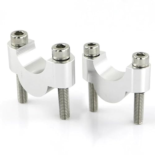 Motorrad Lenker Riser Motorrad CNC Billet Aluminium 7/8 "22mm Lenker Lenker Fat Bar Riser Montage Riser Fit Für Moto Für Guzzi V7 2014-2019 Lenker Riser(Silver Riser 20mm) von GOINTDJD