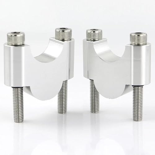 Motorrad Lenker Riser Motorrad CNC Billet Aluminium 7/8 "22mm Lenker Lenker Fat Bar Riser Montage Riser Fit Für Moto Für Guzzi V7 2014-2019 Lenker Riser(Silver Riser 30mm) von GOINTDJD