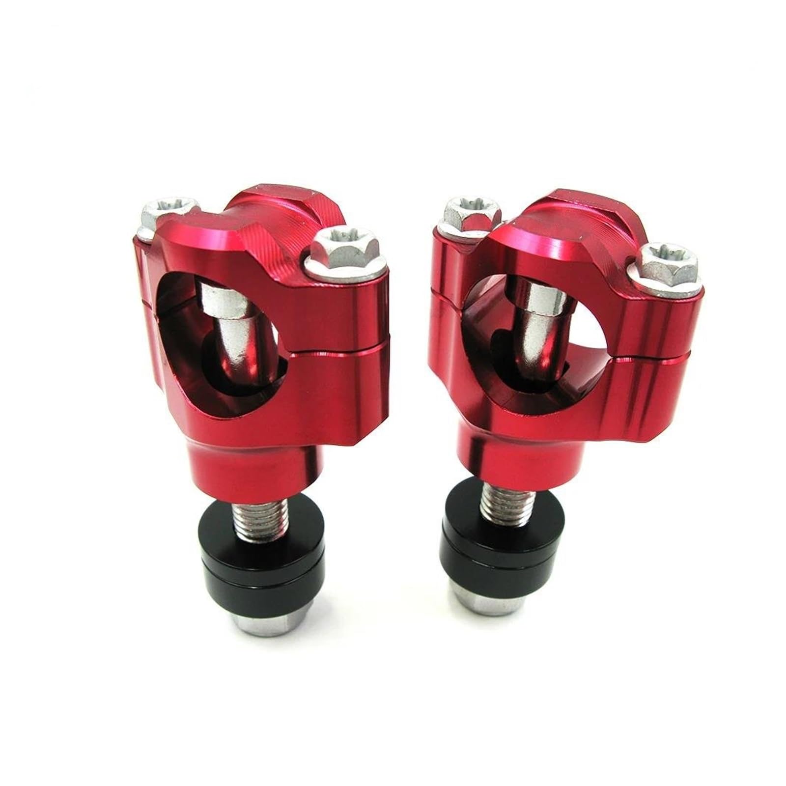 Motorrad Lenker Riser Universelle Verstellbare Fat Bar Klemmen Pit Bike Für Enduro-Motorräder 1 1/8 "28 MM Lenkererhöhung Lenkerhalterung Klemme CNC Aluminium Lenker Riser(M10 Red) von GOINTDJD