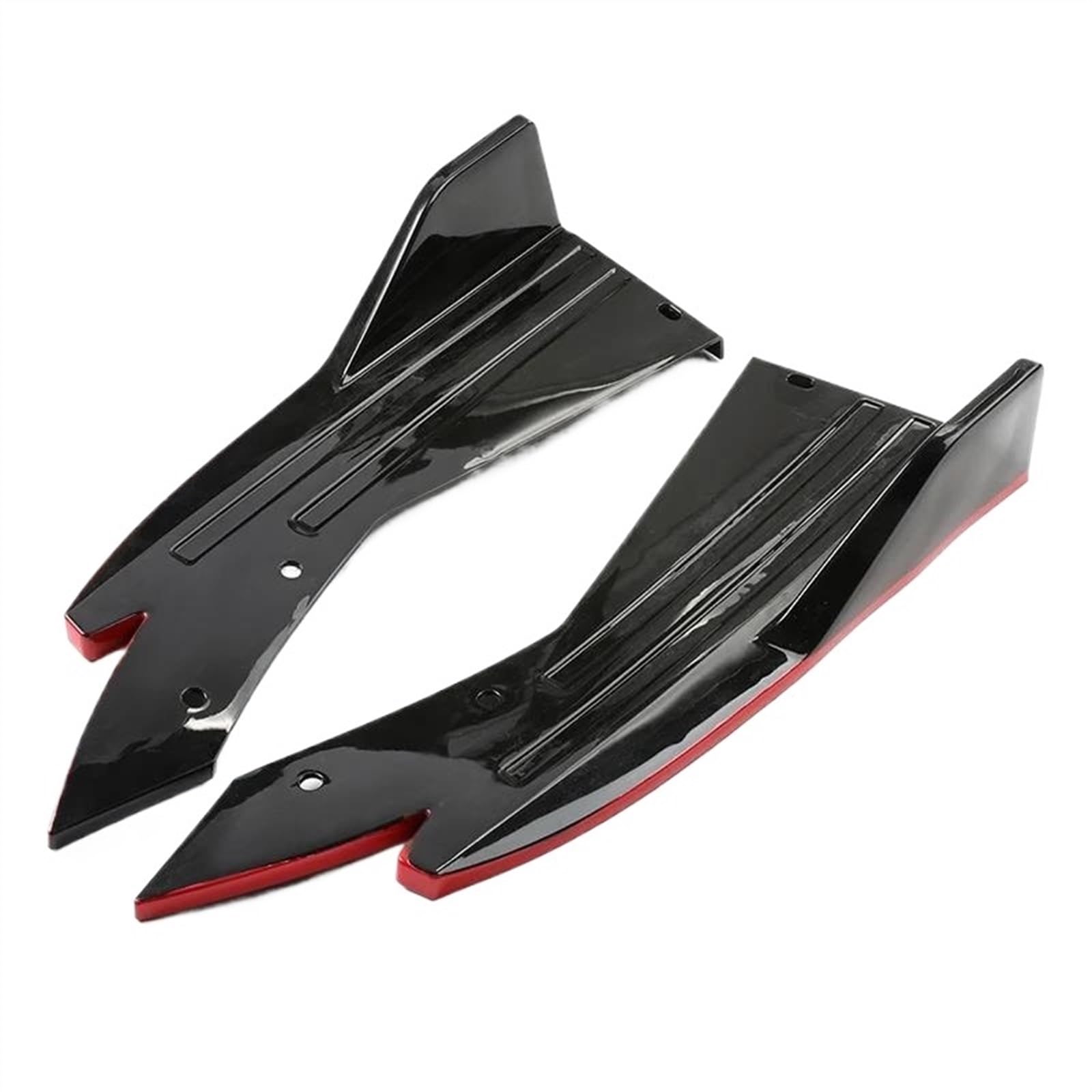 Seitenschweller Auto Universal Heckstoßstange Lippe Flügel Seitenschweller Separator Spoilerlippe Flügelverkleidung Stoßstangentrenner Verkleidungsschutz Winglet Diffuser(Bright Black Red) von GOINTDJD