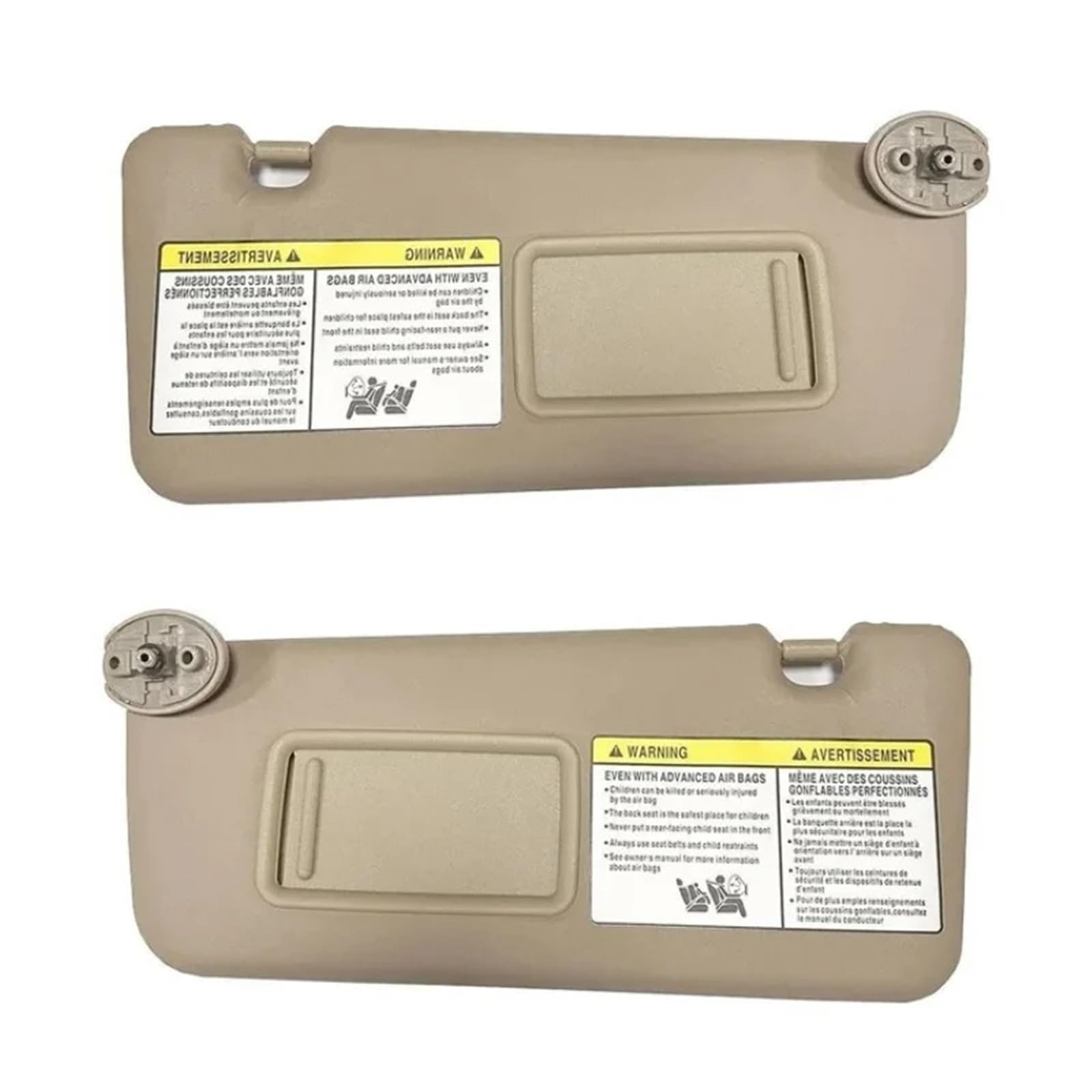 Sonnenblende Kabellos Ohne Licht Visier Haupt- Und Beifahrer Make-Up Spiegel Innen Auto Teile Für Toyota Für RAV4 2004-2005 74320-42420-B0 Auto Sonnenschutz(Beige Left and Right) von GOINTDJD