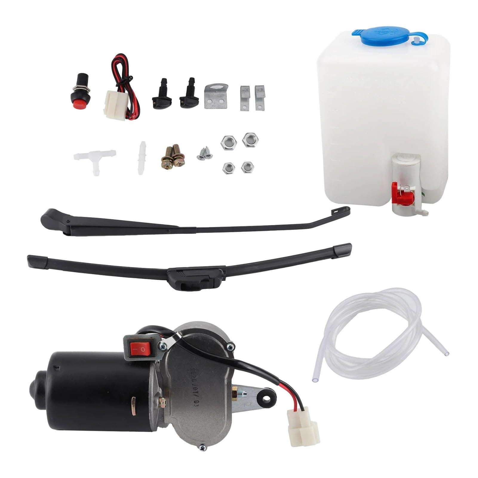 Wischergestänge Motor Für UTV ATV Wischer Sprühflasche Elektrischer Wischermotor Elektrischer Scheibenwischer Montagesatz Motorblattarm Wasserauslauf Topfschlauch Wischermotor von GOINTDJD