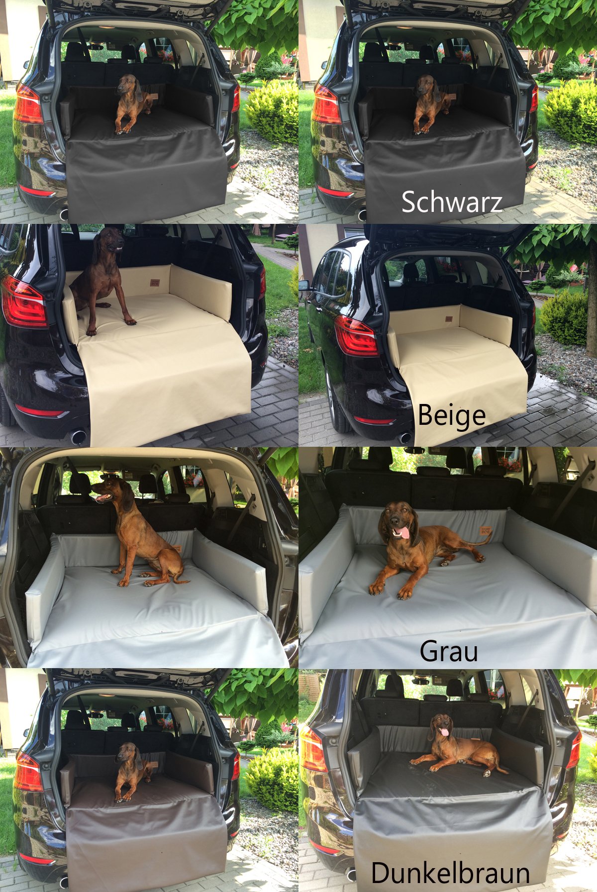 GOLDEN DOG Kofferraum Matte Hundebett Schutzmatte Hunde Autositz Autoschondecke Kunst Leder (M (100x80x25x60cm), Schwarz) von GOLDEN DOG