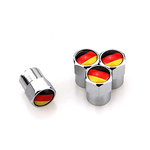 Goliton Britische Flagge Mini Ventilkappe Metall Gasdüsenkappe - Silber (Deutsche Flagge) von GOLITON