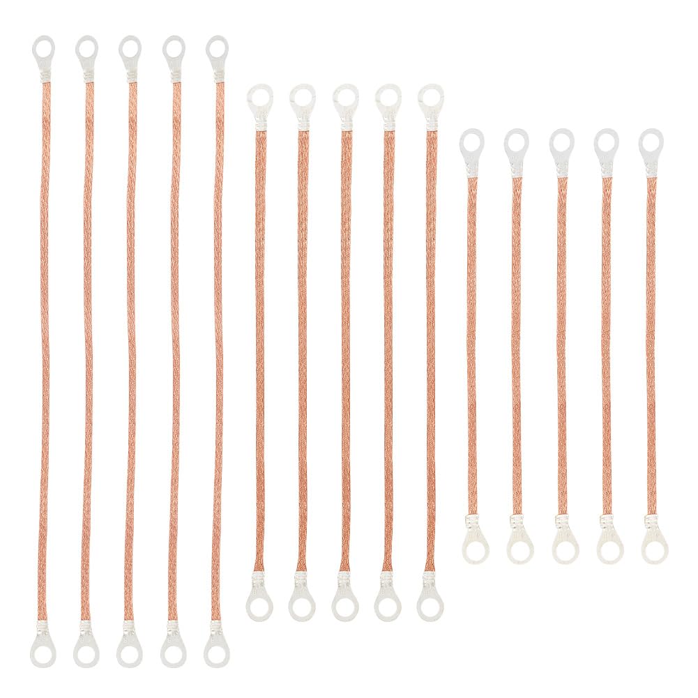 GOMAKERER 15 Stück 3 Größen Kfz-Erdungsbänder, Motor-Erdungsband Messing-Kupfer-Erdungsbänder Draht-Erdungsband Für Die Meisten Autos von GOMAKERER
