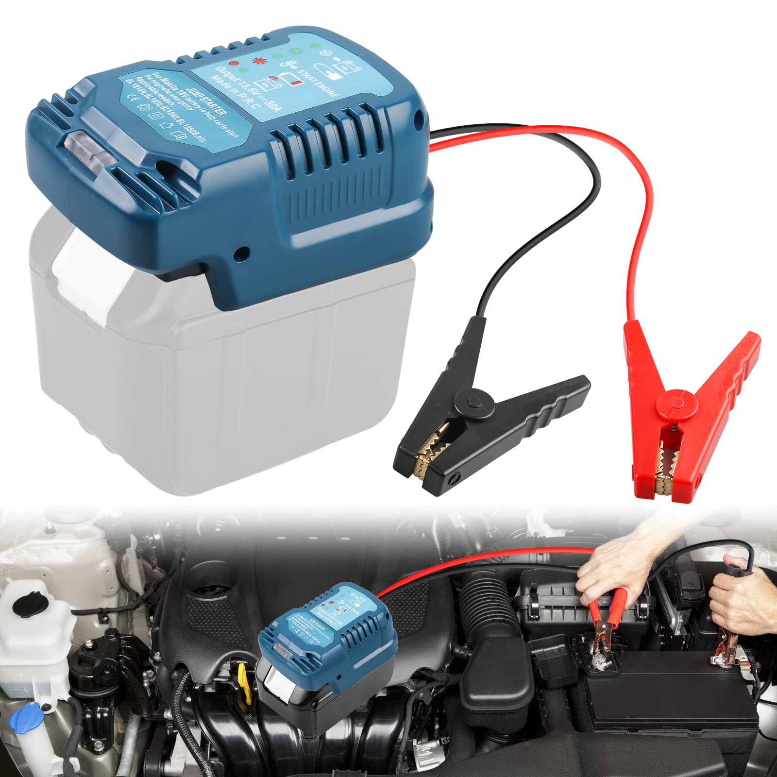 Mini Auto Ladegerät Für Makita 18v, 12v Tragbarer Batterie Booster Adapter, Tragbares Schnellladegerät Für Das Auto, Auto Starthilfe Powerbank Adapter Für Bosch, Auto Safe Batteriestarter von GOMETY