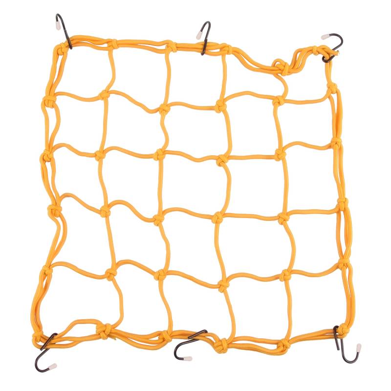 GOOFIT 38,1 x 38,1 cm Gummizug Bungee Gepäck Cargo Net mit Haken halten Sie Ersatz für Motorräder Motorrad geländefahrzeugen Cars Trucks (gelb) von GOOFIT