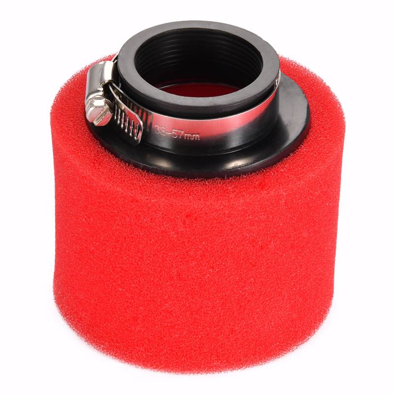 GOOFIT 42mm Luftfilter Doppelschaum Schwammreiniger Rot Gerade Mund Ersatz für 50cc 70cc 90cc 110cc 125cc Motorrad Go Kart atv Quad Scooter Schmutz von GOOFIT