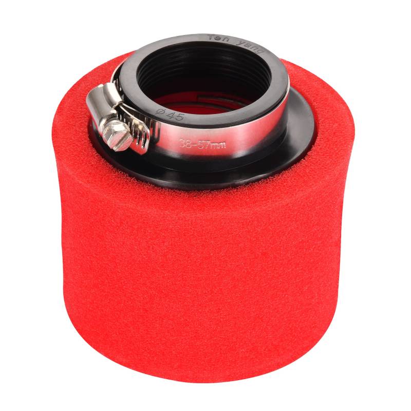 GOOFIT 45mm Luftfilter Doppelschaum Schwammreiniger Rot Gerade Mund Ersatz für 50cc 70cc 90cc 110cc 125cc Motorrad Schmutz Racingbike Go Kart ATV Quad Scooter von GOOFIT