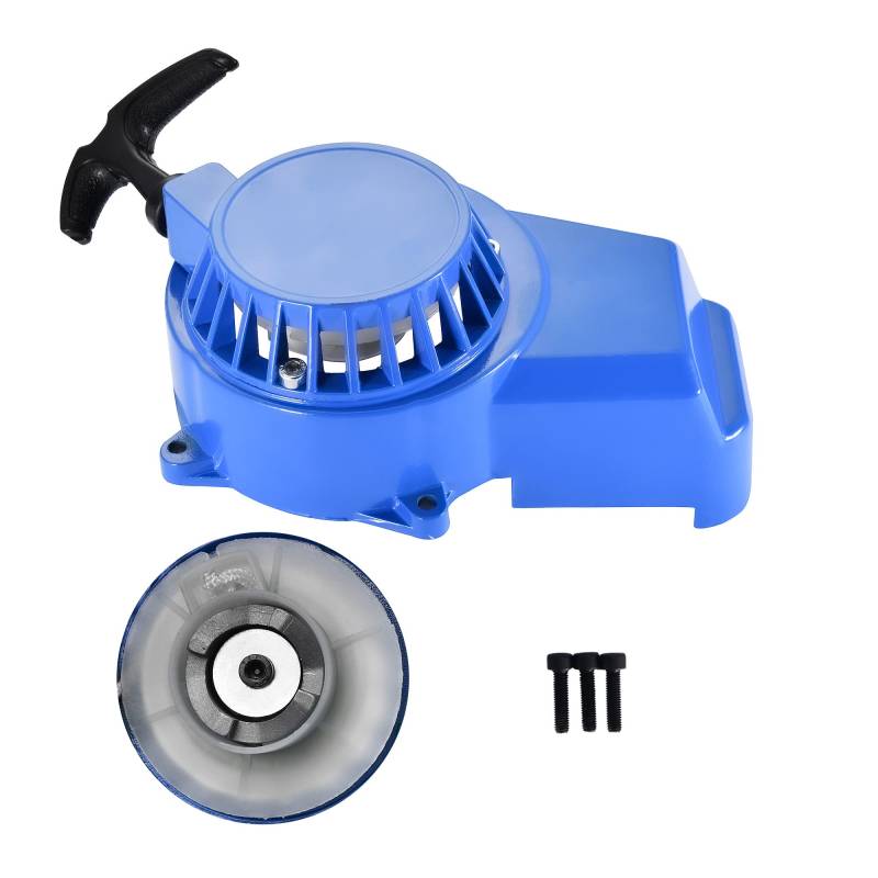 GOOFIT Blau Ziehen Kickstarte Zubehör starten Launcher Seilzugstarter Aluminium Ersatz für 2-Takt 40-6 44-6 47cc 49cc Pocketbike Dirtbike Mini ATV Moto Quad Go Kart von GOOFIT