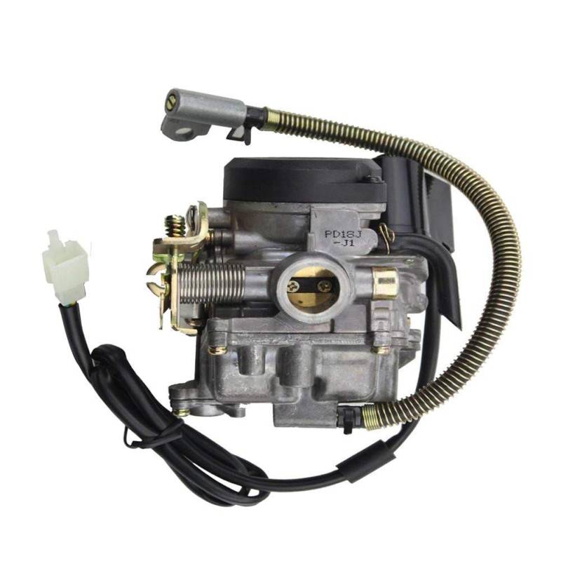 GOOFIT pd18j 18 mm Vergaser Carb mit Pumpe Accelerator Ersatz für GY6 50 cc 139QMB Scooter Mofa von GOOFIT