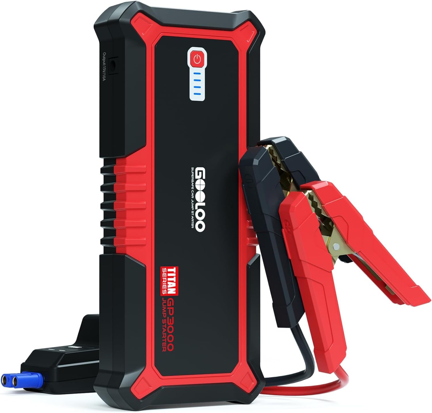 GOOLOO GP3000 Starthilfe Powerbank,3000A Tragbares Starthilfe für bis zu 9,0L-Gas und 7,0L Diesel, 12V SuperSafe Lithium Batterie Booster Auto Starthilfe mit USB-Schnellladung von GOOLOO