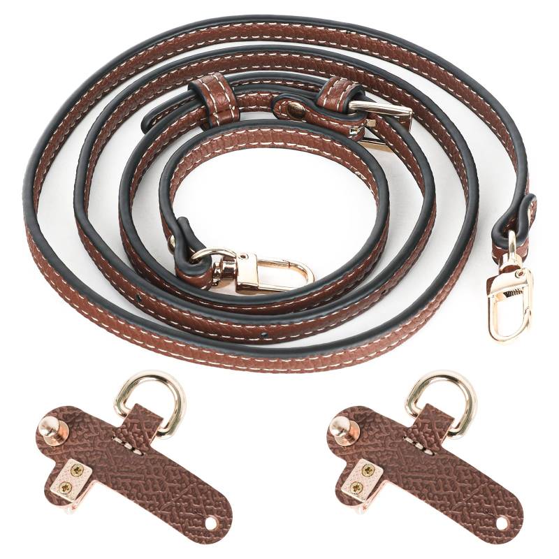 GOOPOOL Schultergurt für Longchamp Leder - Schulterriemen aus Leder für Minitaschen, Schultergurt für Taschen Mini Bag Straps mit 2 Stück Schultergurtadapter, 0,9 cm, GS-Schnalle von GOOPOOL