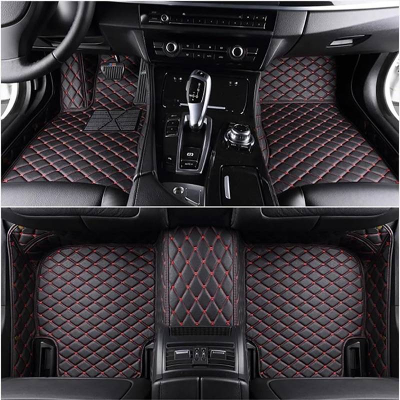 Autofußmatten Teppich,kompatibel mit Mini Countryman with Cup Holder R60 2011-2017, Autofußmatte,3-Black red von GOPC