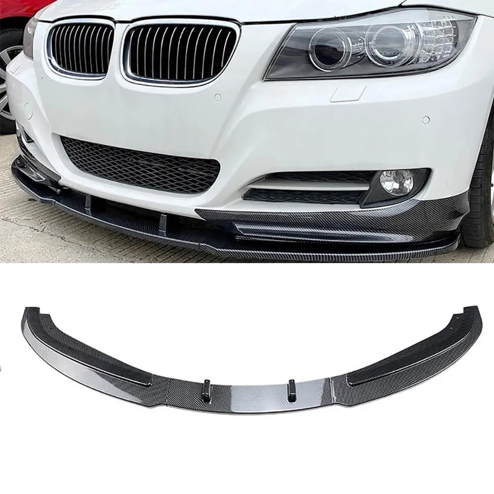 Frontstoßstange Spoiler,kompatibel mit BMW E90 E91 LCI 320i 330i 2009 2010 2011 2012, Frontstoßstange Lippe Kinn Spoiler für Auto,B-Carbon Fibre Look von GOPC