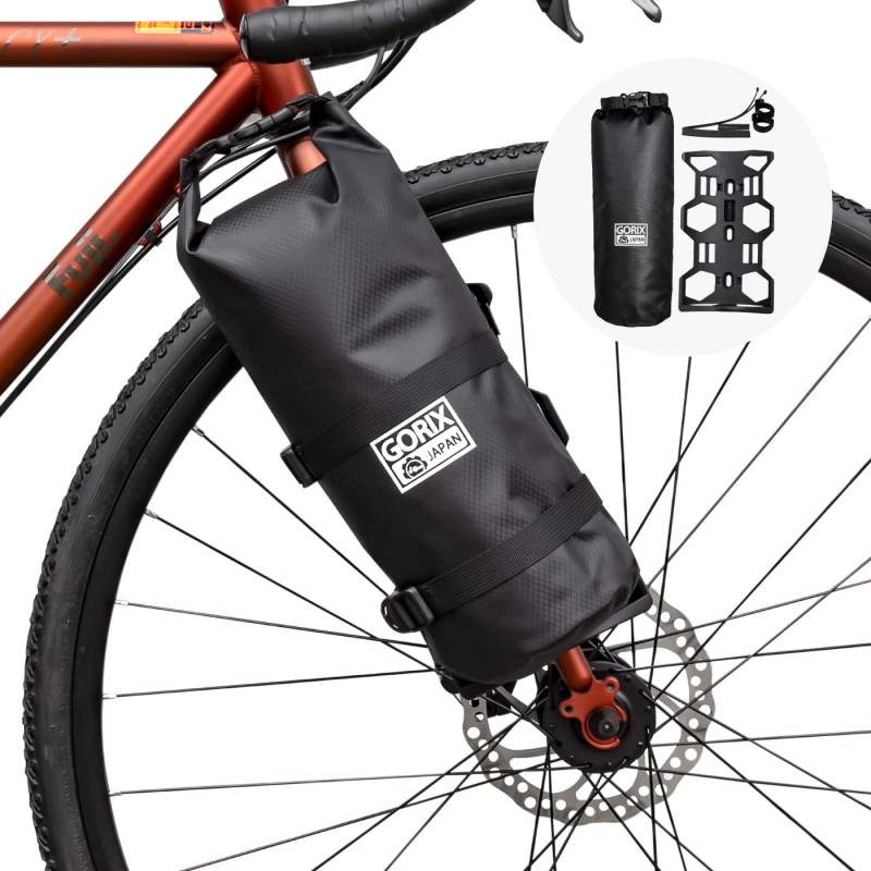 GORIX Bike Multipurpose Cage + Waterproof Bag Set Bottlecage Frontfork Large Cage (GORICAGE) von GORIX