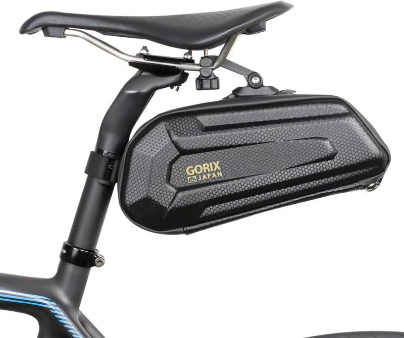 GORIX Fahrrad-Satteltasche hinten, Hartschale, langlebig, wasserdicht, großes Fassungsvermögen, 1,7 l, Radfahren, Rennrad, MTB (ANNIE's Shell) von GORIX