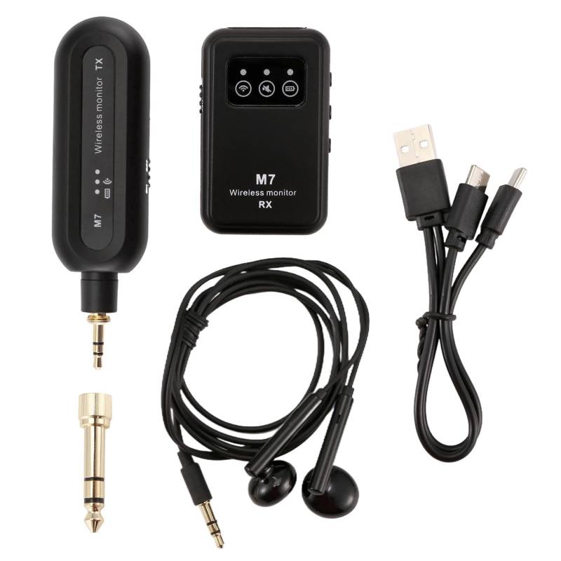 GOSER Kabelloses In-Ear-Monitorsystem, 2,4 GHz, Kabelloses IEM-System mit Sender-Empfänger, Automatisch für Studio-Live von GOSER