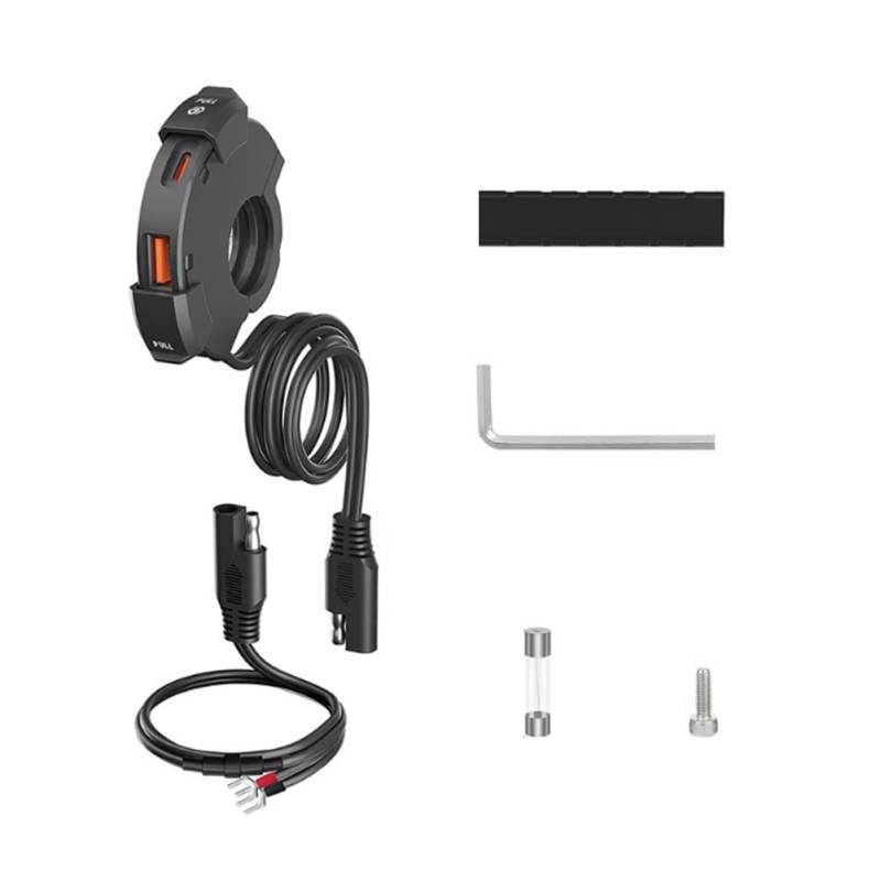 GOSER QC3.0 PD 12-24V Motorrad USB Typ C Ladegerät 30W IP65 wasserdichte Lenkermontagehalterung Ladegerät für Telefonkamera von GOSER