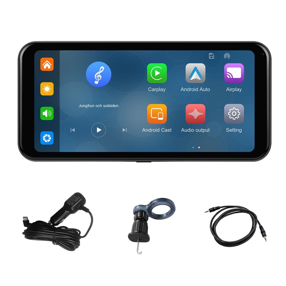 GOSER Tragbares Radio Bluetooth Autoradio Kabellos Carplay Android Auto Universal Multimedia Ohne Kamera von GOSER