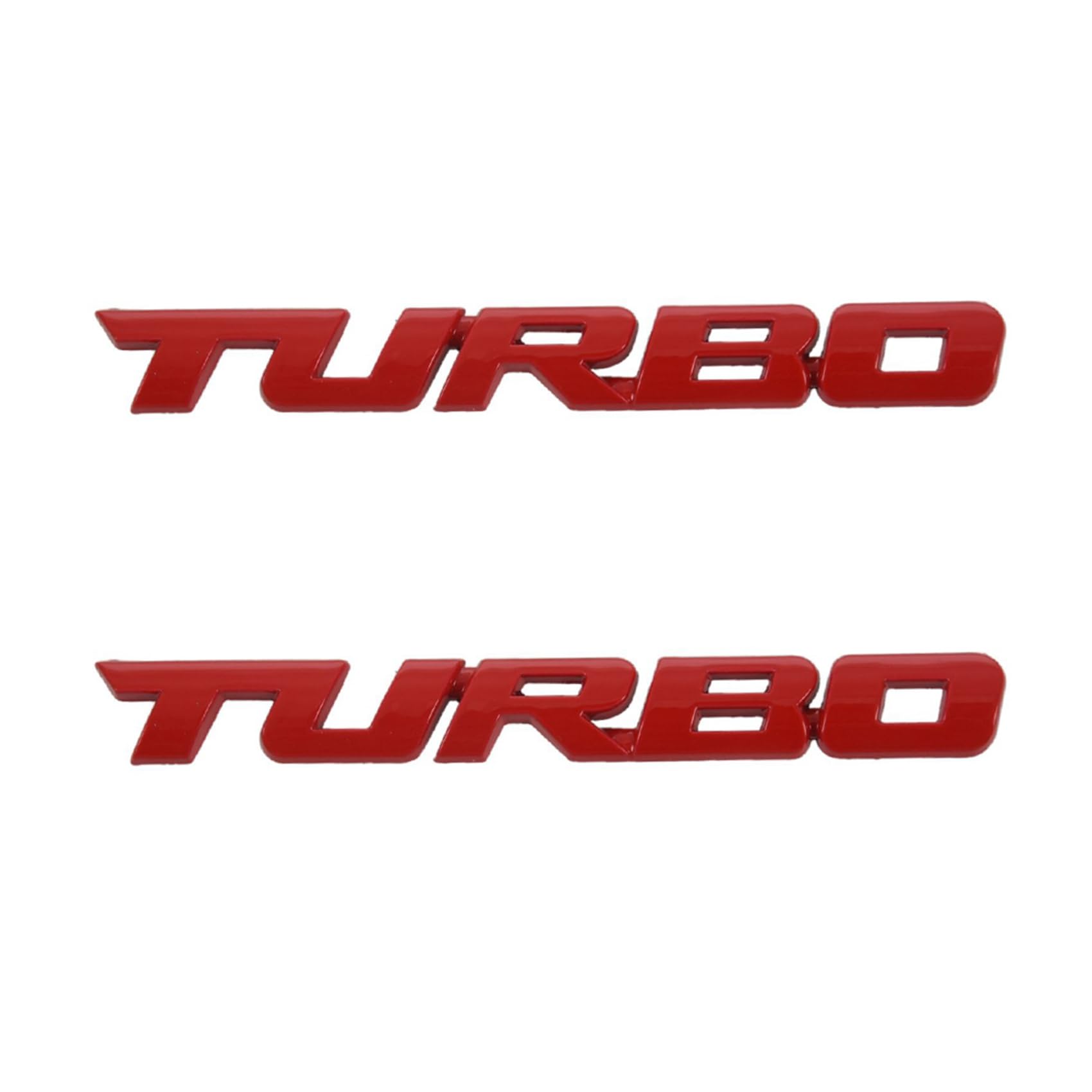 GOSIA 2 x Turbo Aufkleber, universell, für Auto-Embleme, aus Metall, 3D, Rot von GOSIA