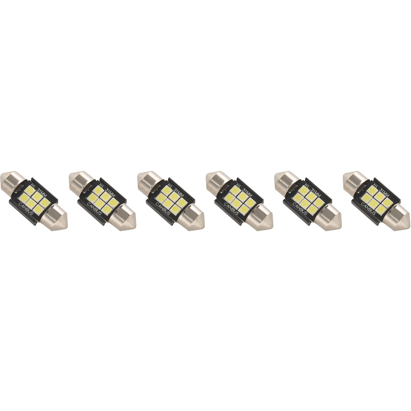 GOSIA 3 x Canbus-LED-Leuchtmittel, 3020 Chipsatz, Lumen, 400 Extreme, für den Innenbereich, Kennzeichenbeleuchtung, 31 mm, De3175 6428, Weiß von GOSIA