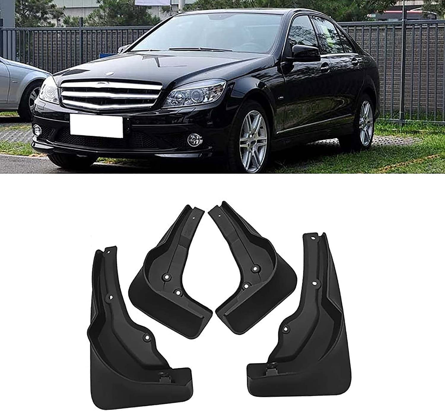 4 Stück Auto Schmutzfänger Spritzschutz für Mercedes-Benz C-Class Sport W204 2011-2014 (Sports), Wasserdicht Mudguards Vollschutz Splash Spritzfest Schmutzfänger Protektoren Bausatz von GOSUNA