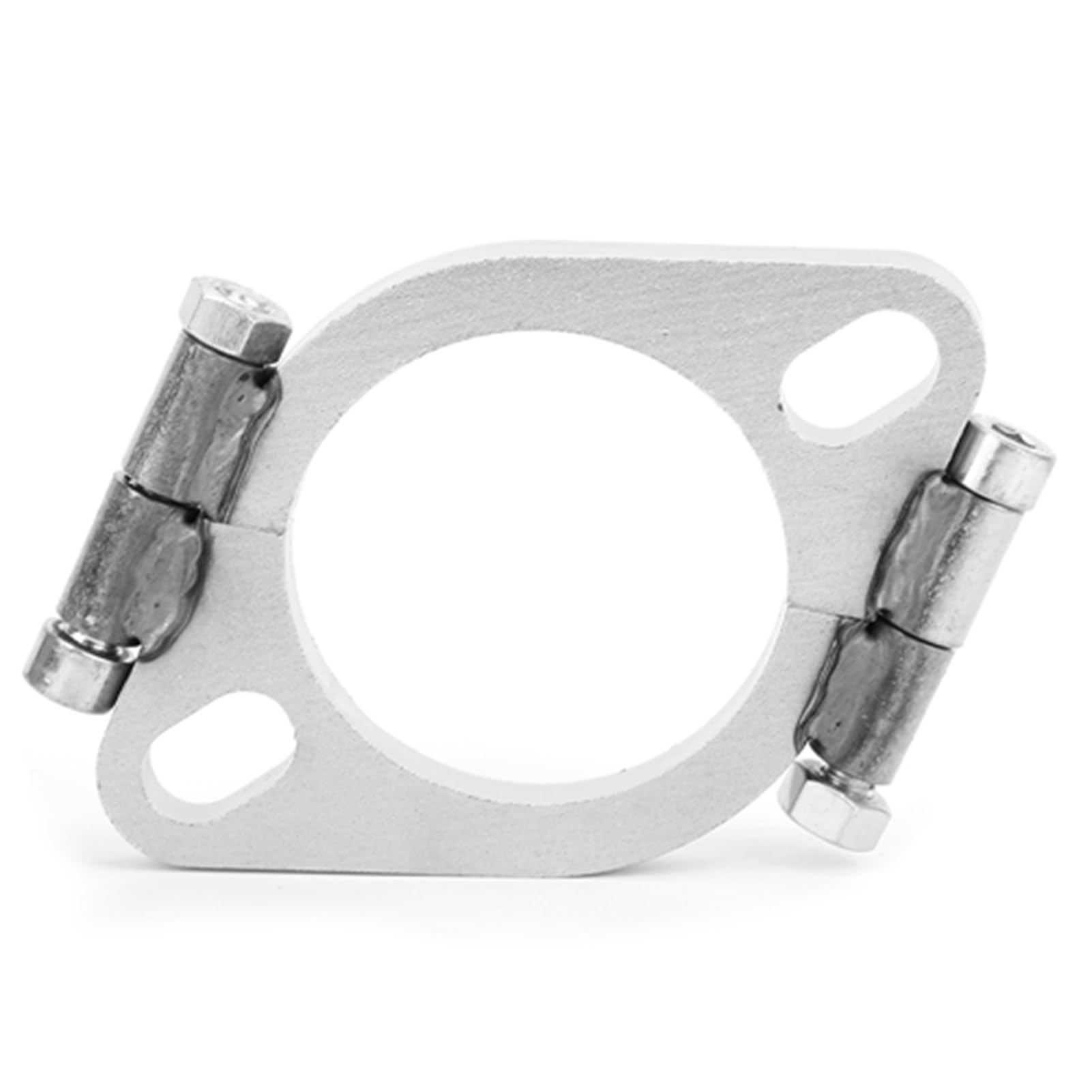 2,5-Zoll-Flansch, Universal-Auspuffflansch aus Stahl, Flach, 63 Mm, Auspuffflansch, Flach, Oval, Geteilt, Reparatur-Ersatzzubehör für Motorräder, Rohre, Turbolader von GOTOTOP