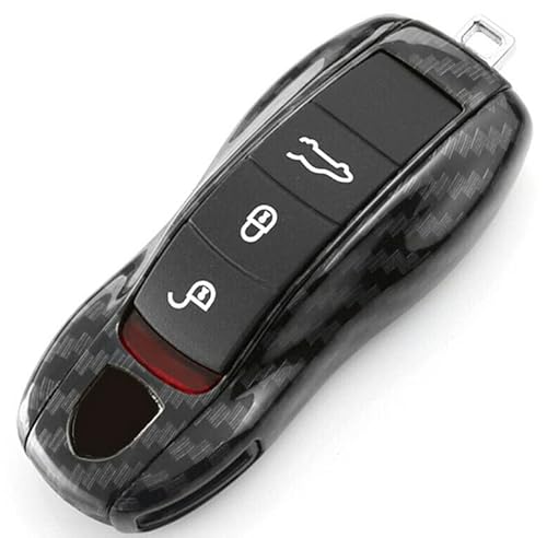 Remote Key Cover, 3 Stück Auto Fernbedienung Schlüssel Hülle Kohlefaser Zierabdeckung Autoschlüssel Abdeckung Verkleidung Passend für Cayman/Macan/ von GOTOTOP