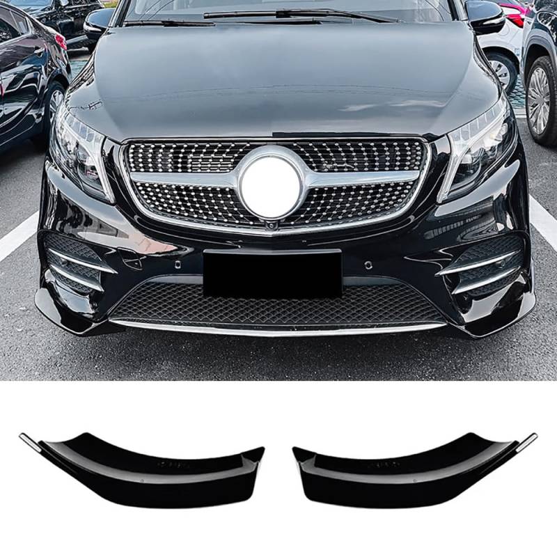 Auto Frontstoßstange Lippe Diffusor Seite Spoiler Splitter für Mercedes Benz V-Klasse W447 V260 AMG Line 2015-2019 Body Styling Accessoires,Glossy Black von GOYMFK