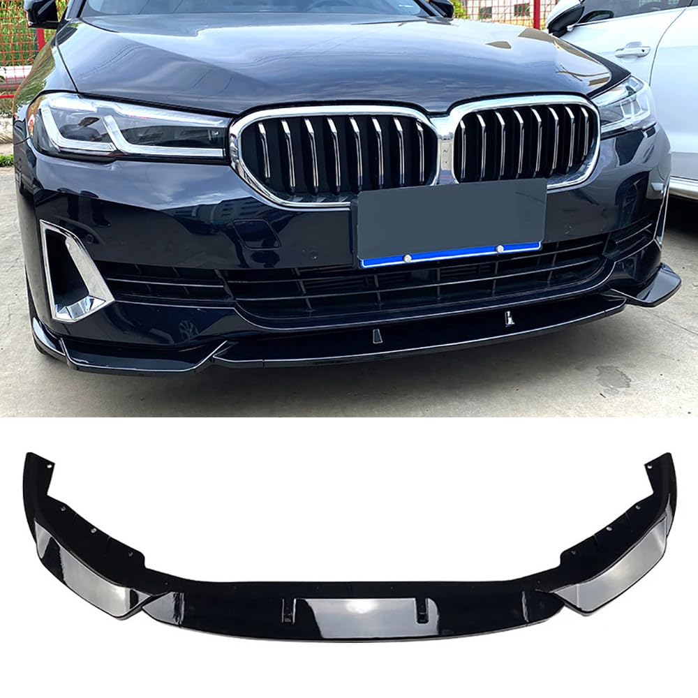 Auto Frontstoßstange Splitter Spoiler Diffusor Lippe für BMW 5er G30 G31 520i 525i 530i 2021 2022 2023 Auto Styling Körper Kit,Glossy Black von GOYMFK