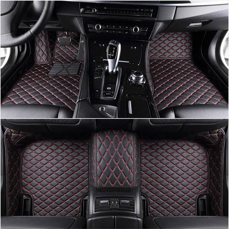 Auto Fußmatte für Mercedes Benz CLK W209 2002-2007 Maßgeschneiderte Allwetter Leder Wasserdicht Staubdicht Kratzfest rutschfest Protection Liner Teppich Polster,Black+Red von GOYMFK