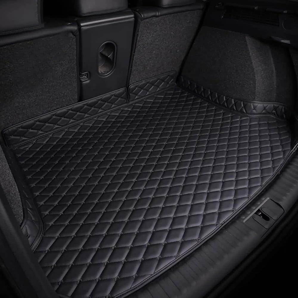 Auto Kofferraummatten für Mercedes Benz EQE SUV 2022 2023 Hohe Seite Wasserdicht Hinteren Kofferraum Cargo Liner Innen Zubehör,Black+Beige von GOYMFK