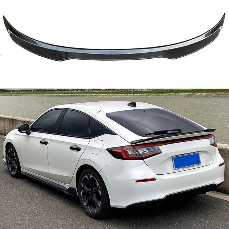 GOYMFK Auto Heckspoiler Hintere Kofferraum Dachspoiler für Honda Civic 11th Fließheck 2022 2023 Exterieur Zubehör,Carbon Fiber Look von GOYMFK