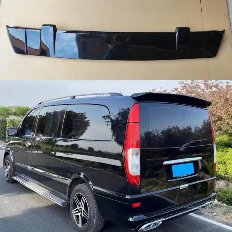 GOYMFK Glänzend Schwarz Auto Heckspoiler Hintere Kofferraum Fenster Dachspoiler für Mercedes Benz Vito Viano W639 MPV 2003 2004 2005-2013 Exterieur Zubehör von GOYMFK