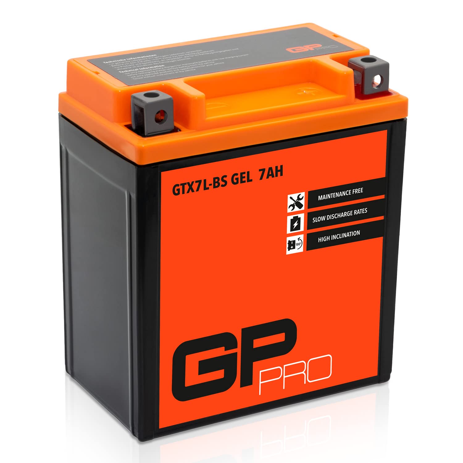 GP-PRO GTX7L-BS 12V 6Ah GEL-Batterie (Kompatibel mit YTX7L-BS / 50614) (Wartungsfrei & Versiegelt) Akkumulator Motorrad Roller Motorradbatterie Rollerbatterie von GP-PRO